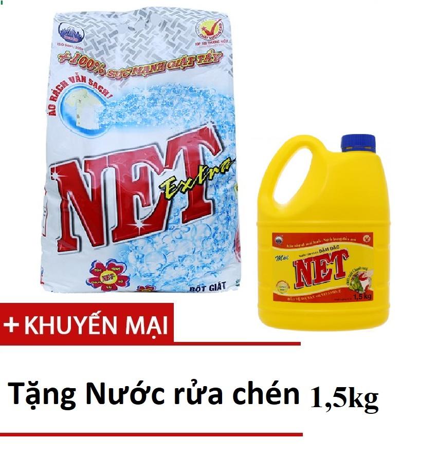 [CÓ QUÀ TẶNG] Bột giặt Net Extra siêu sạch 6kg TẶNG Nước rửa chén NET 1,5kg Gia Phát Trade