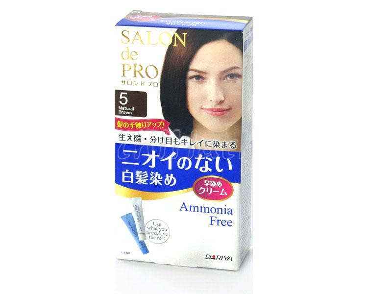 Thuốc nhuộm tóc phủ bạc dariya salon de pro số 5 màu nâu tự nhiên cho nữ 40g