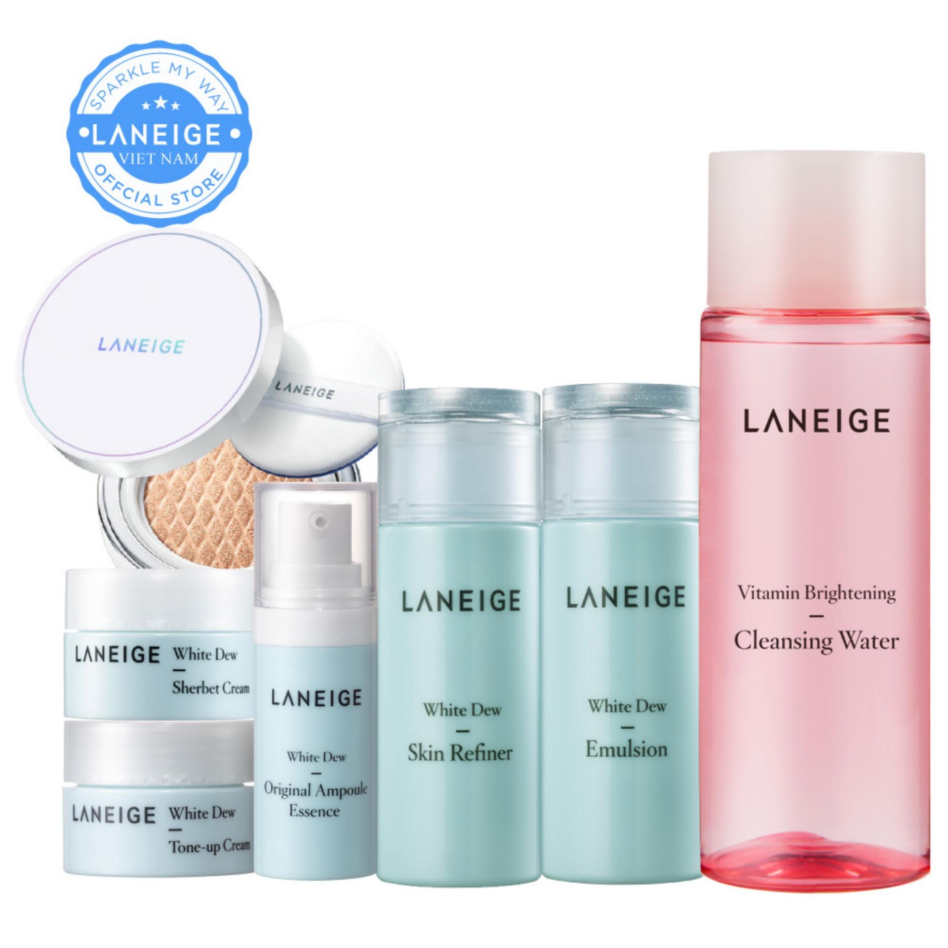 Combo trang điểm và dưỡng trắng da Laneige White Dew cao cấp
