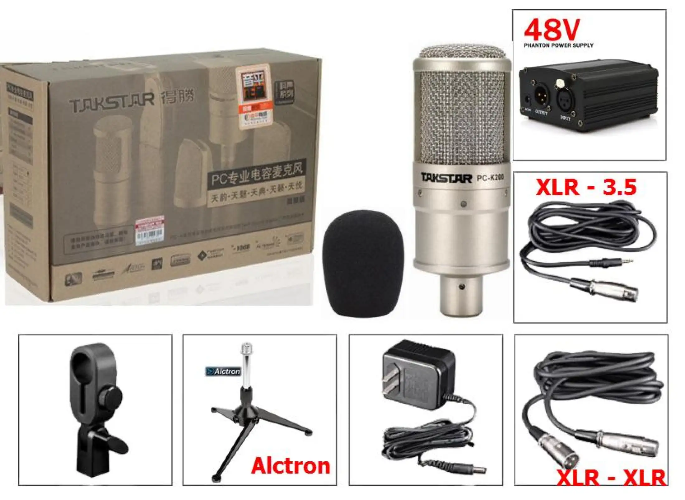 Bộ Micro Takstar PC K200 kết hợp với Sound Card XOX K10 - Hát Karaoke