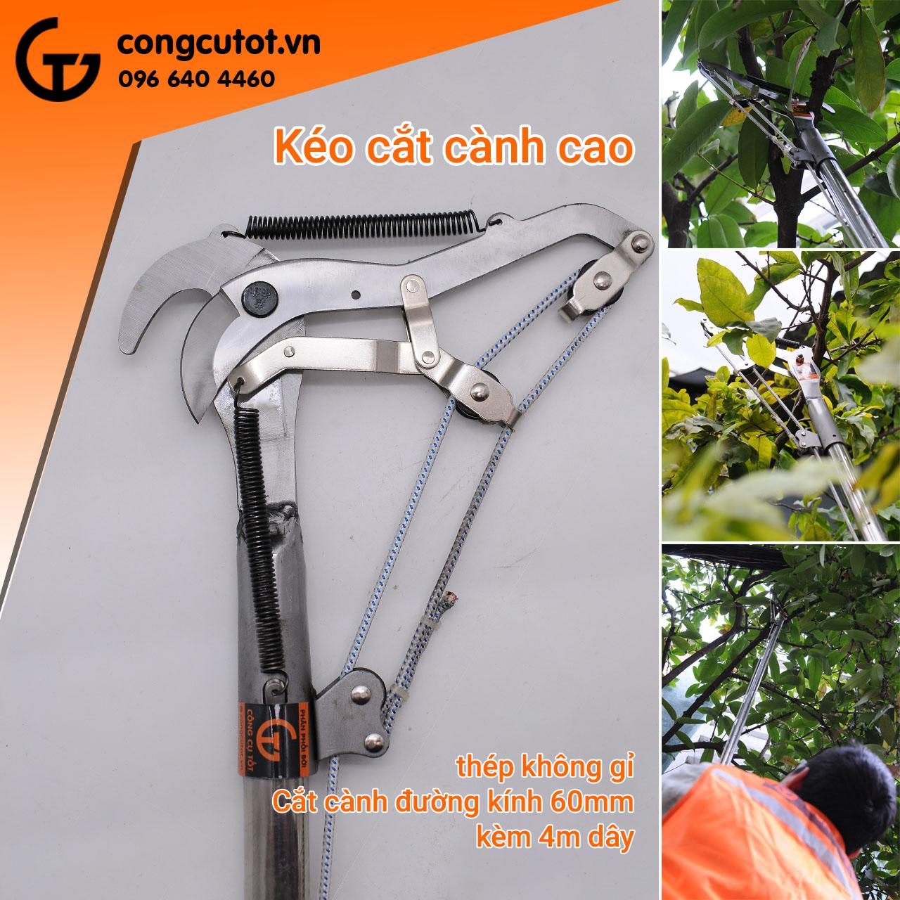 Kéo cắt cành trên cao thép trắng GT577