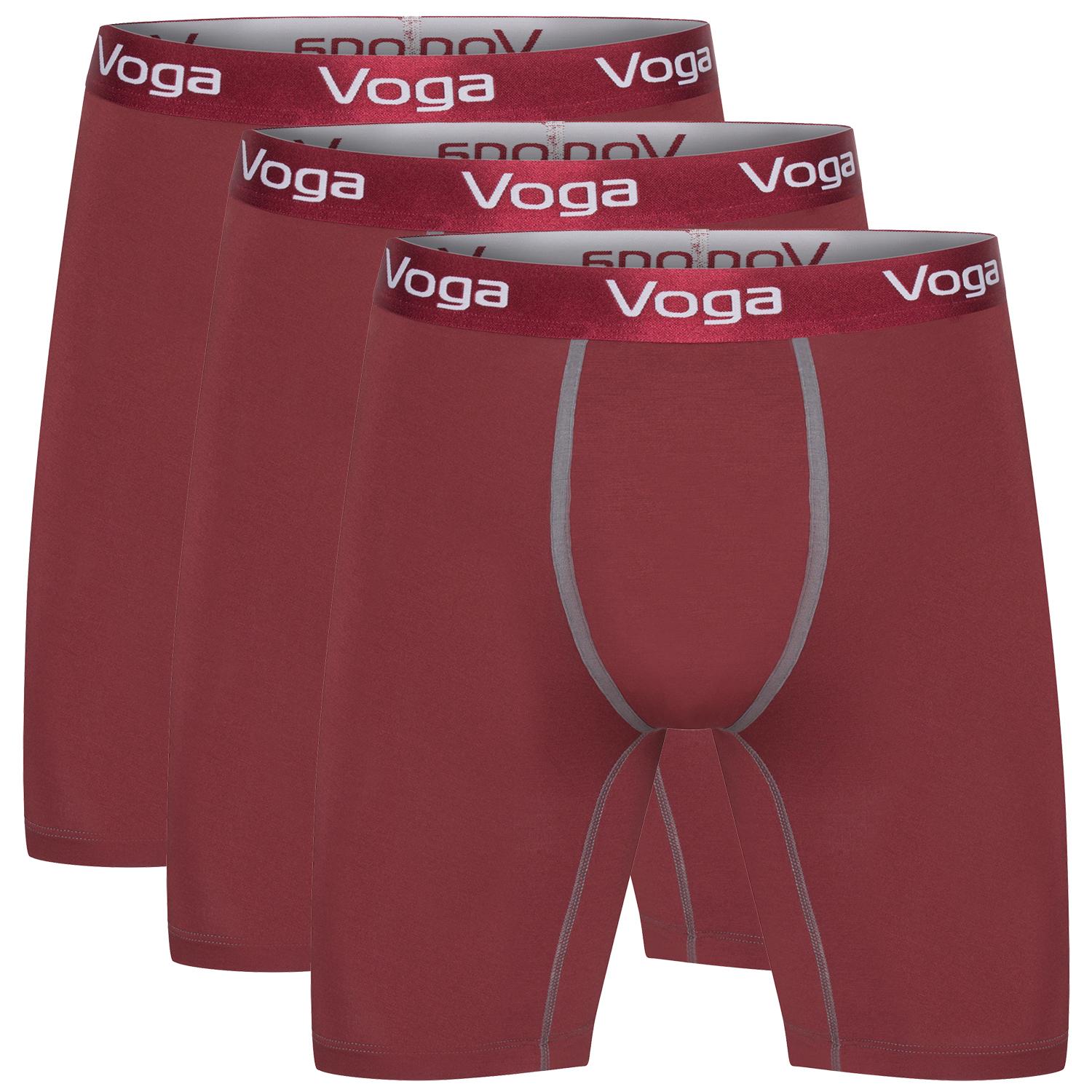 Set 3 Quần sịp đùi boxer briefs Voga X màu đỏ đô vải Modal
