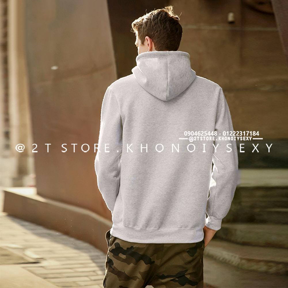 2T STORE ÁO KHOÁC HOODIE NỈ CÓ NÓN TRƠN MÀU XANH BẠC 2TAKN08001-3.jpg