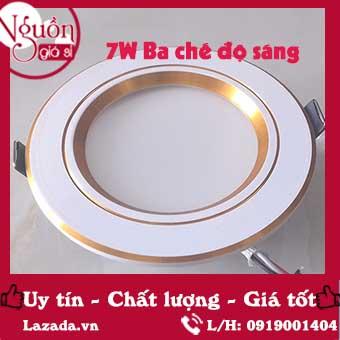 Đèn led âm trần 7w có 3 màu thay đổi