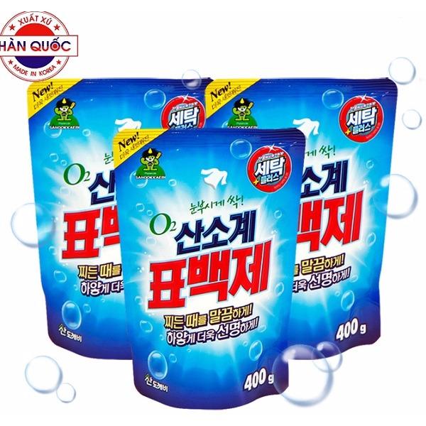 Combo 3 gói bột giặt phụ trợ tẩy vết bẩn khử khuẩn quần áo oxygen Hàn Quốc