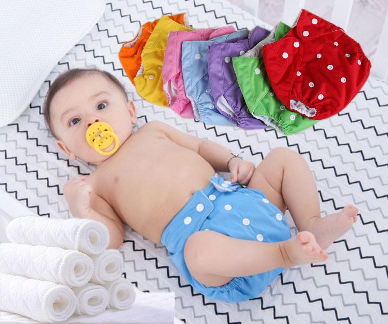 Bộ 2 Quần Bỉm Tã Chống Hăm Mông Kèm 5 Tã Lót Thoáng Mát Cho Bé