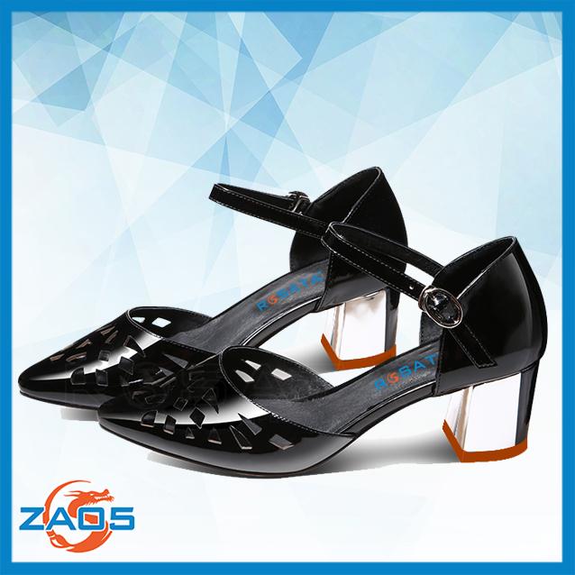 Giày cao gót nữ Rosata mũi nhọn cắt lazer ZA05