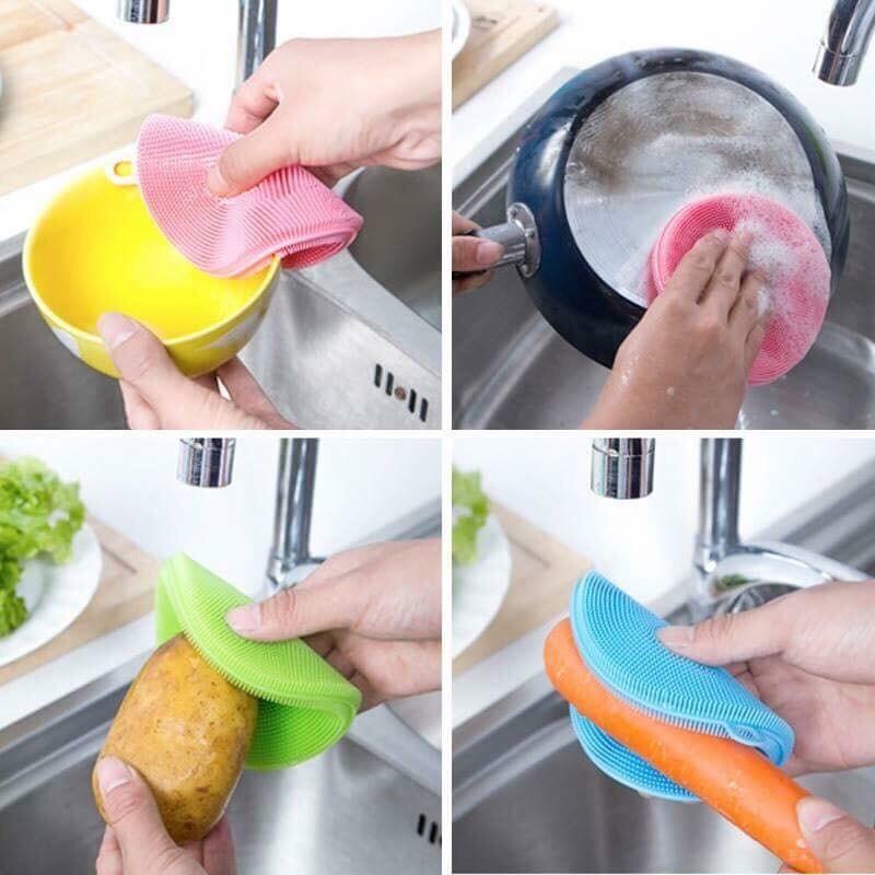 Miếng silicon bắc nồi và rửa chén bát đa năng