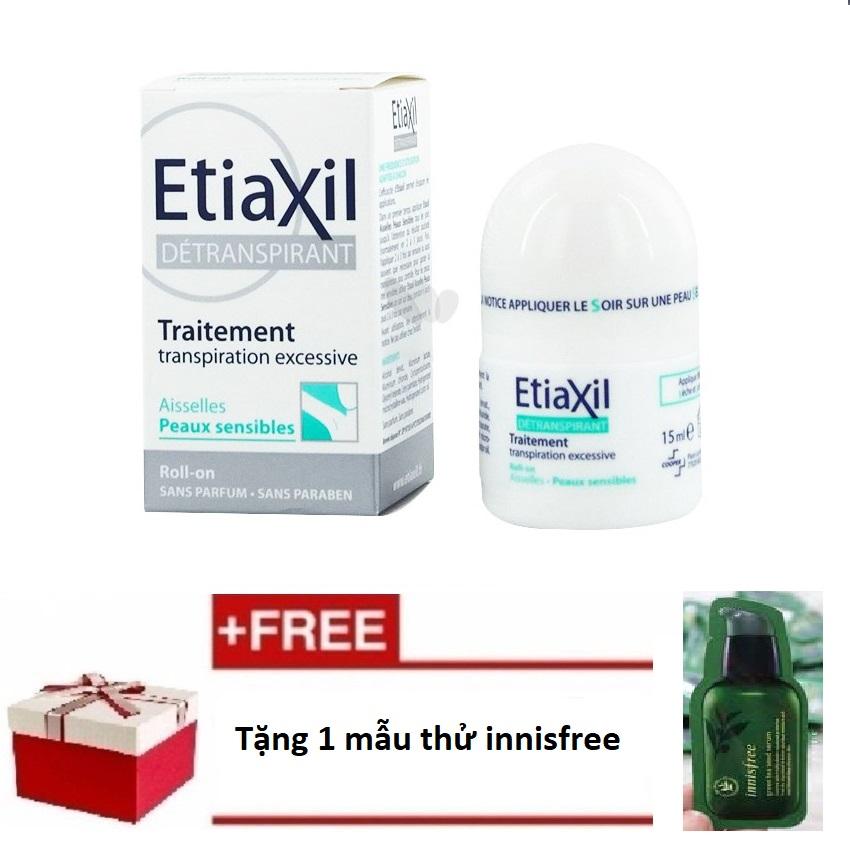Lăn Khử Mùi Ngăn Hiệu Quả Hôi Và Viêm Vùng Da Dưới Nách Etiaxil 15ml Cho Da Nhạy Cảm + Tặng 1 mẫu thử trà xanh Innis