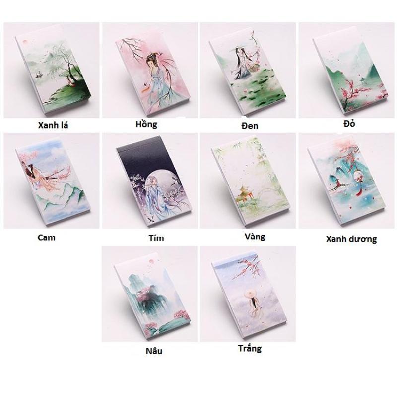 Sổ tay mini hoạ tiết cổ trang, kích thước 12x7 cm, 120 trang, 60 tờ - SakuraShop