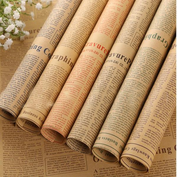 Giấy báo gói hoa vintage cuộn 20 tờ - kt010