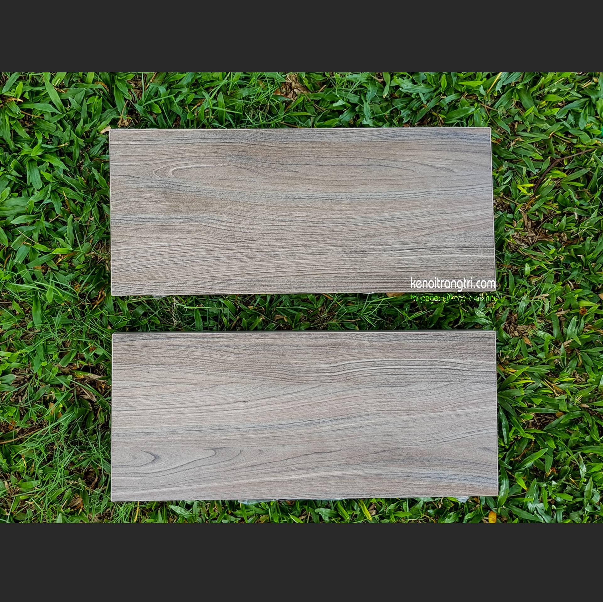 Kệ gỗ treo tường xuất khẩu màu xám vân gỗ, bộ 2 thanh kích thước 45 x 19.5 x 3 cm