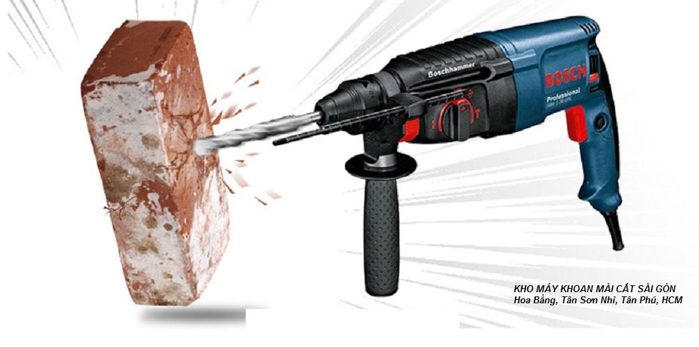 Máy khoan bê tông Boss GBH 2-26 DRE (800W)- khoan gỗ, Khoan bê tông, Khoan kim loại, Đảo chiều, Điều tốc vô cấp