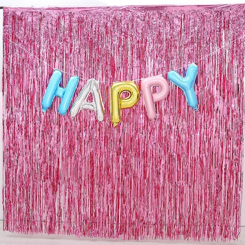 Rèm kim tuyến 1x2 mét ( màu hồng)