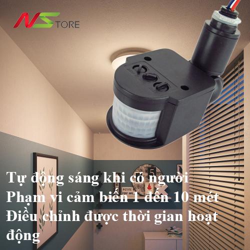Bóng Đèn Led Cảm ứng Hồng Ngoại, Bán Senser SS-T21, Cảm Biến Thân Nhiệt Người - Thiết bị điện thông minh Bật đèn tự động khi có người‎