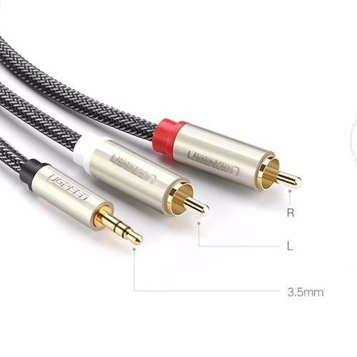 Cáp audio 3.5mm to 2 rca dài 2m ugreen 20823 mạ vàng cao cấp