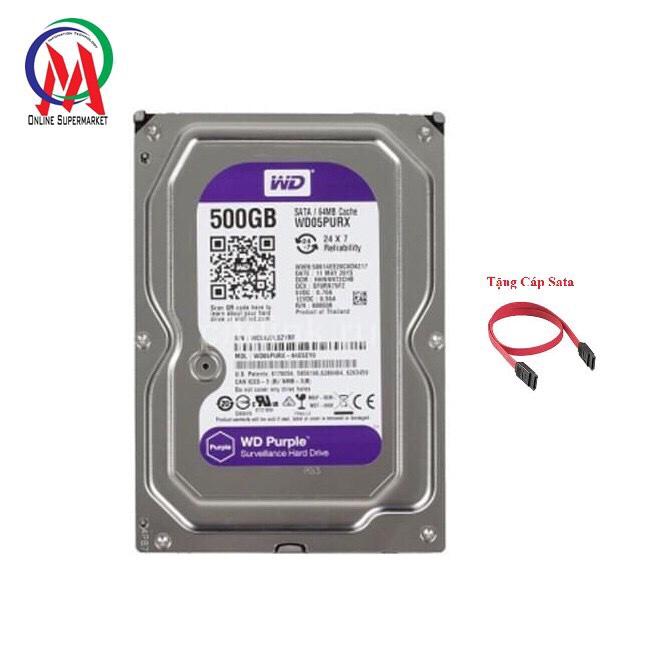 Ổ cứng western 500gb purple bh 24t tặng cáp sata