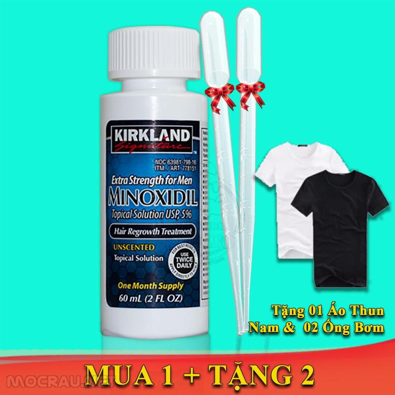 Thuốc Mọc Râu Tóc Minoxidil 5% Kirkland for Men + tặng kèm ống bơm và áo thun Nam nhập khẩu