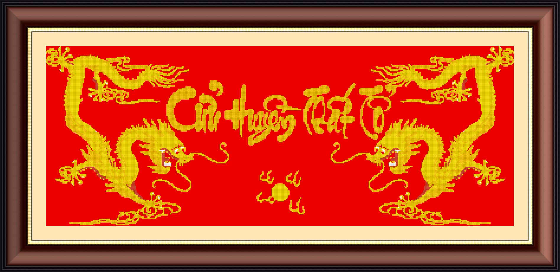 [HCM]IST254 Tranh Thêu Chữ Thập Cửu Huyền Thất Tổ