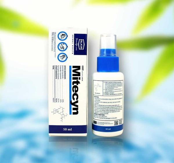 Hanpet - {Miễn phí + }-(combo 2 chai mỗi chai 50ml) MITECYN Thu ốc trị ghẻ, nấm, viêm da cho chó mèo