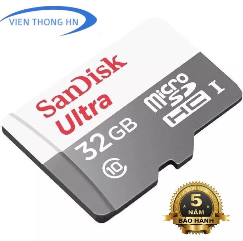Thẻ nhớ MicroSDHC SanDisk Ultra 32GB Class 10 U1 - BH 5 NĂM 1 ĐỔI