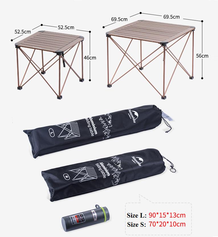 Bàn gấp gọn, bàn du lịch, bàn dã ngoại, bàn bằng nhôm, loại nhỏ NH16Z016-S