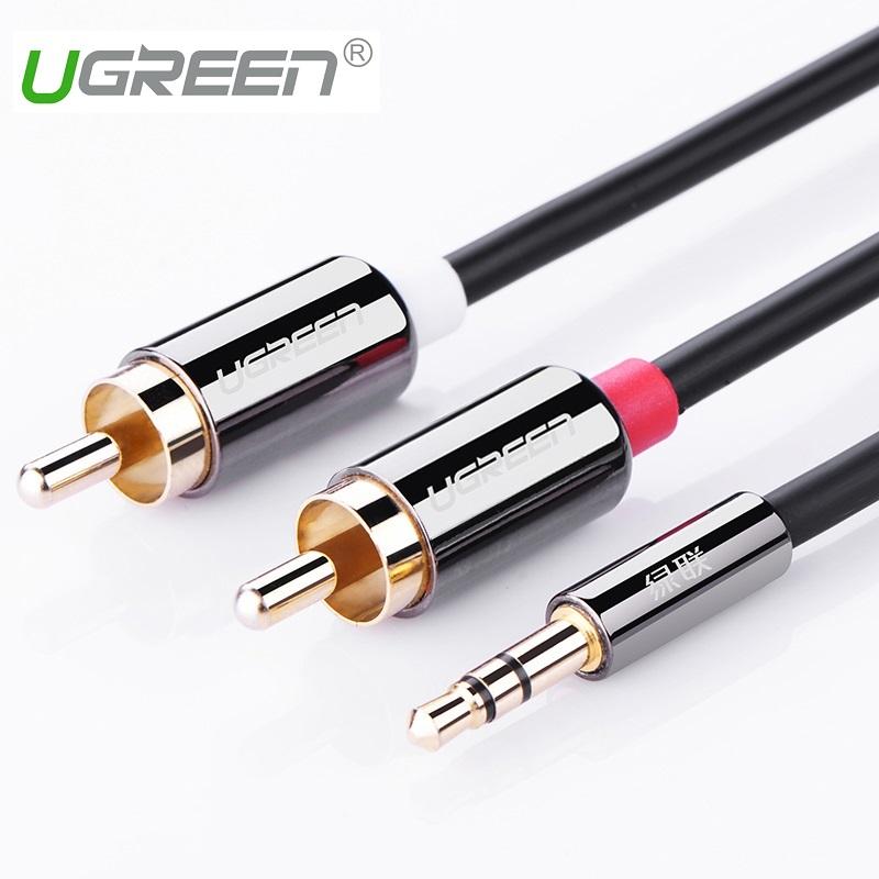 Dây audio 3.5mm to 2 đầu rca dài 2m chính hãng ugreen 10584