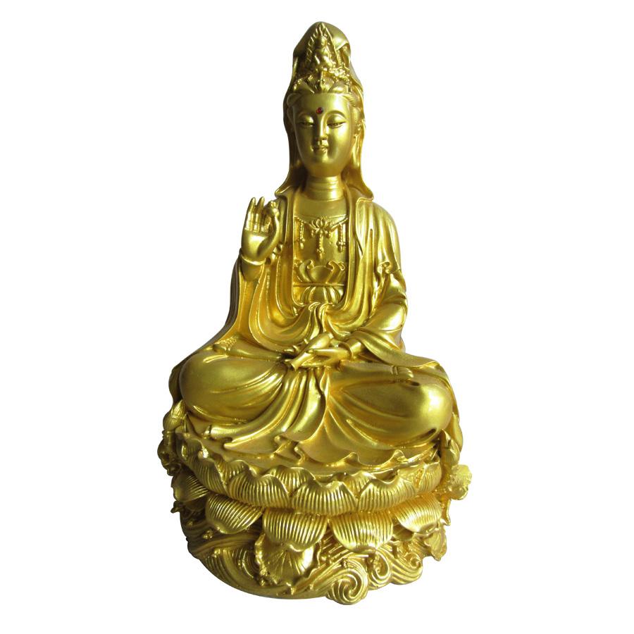 Tượng phật quan âm tọa đài sen qadv29