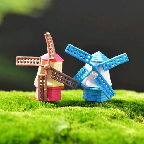 Phụ kiện tiểu cảnh - cối xay gió trang trí terrarium sen đá xương rồng