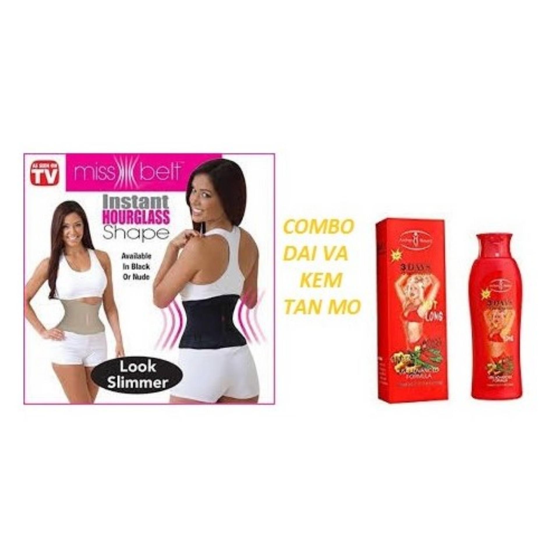 Combo Đai giảm mỡ bụng Miss Belt và Kem tan mỡ bụng nhập khẩu