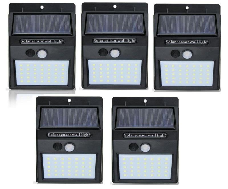 Bộ 5 Đèn năng lượng mặt trời Solar 35 LED 3 chế độ sáng (Đen)