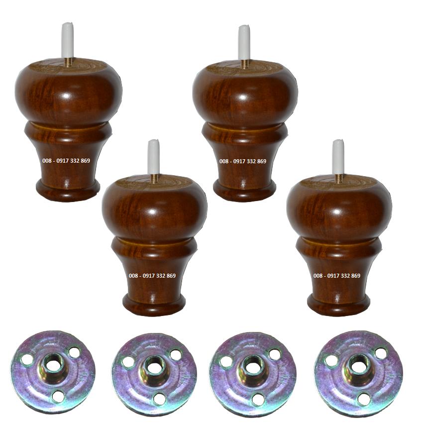 4 Chân gỗ sofa, chân giường, chân tủ quần áo, chân bàn sofa cao 12cm