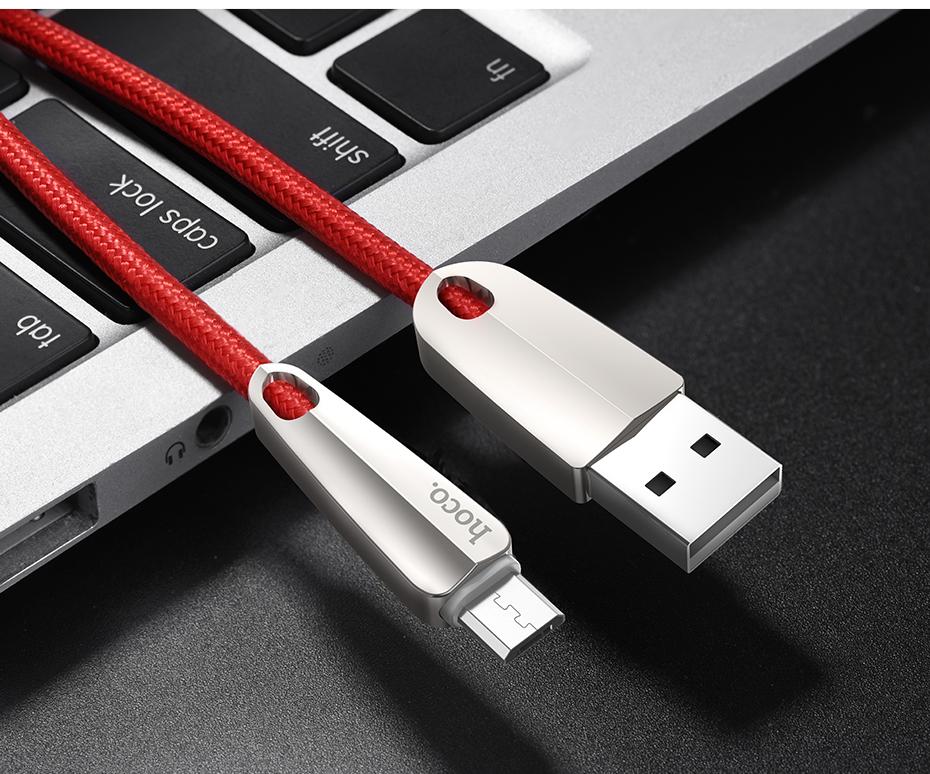 Cáp chuẩn Micro USB thông minh tự ngắt khi sạc đầy pin Hoco U35 ( Phiên bản nâng cấp của U11) cho các dòng điện thoại Adroind- dài 120cm