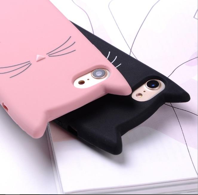 Ốp lưng tai mèo màu đen iPhone 5 5s 5SE dễ thương đẹp thời trang cute Hot 2018 ( Ốp dẻo )