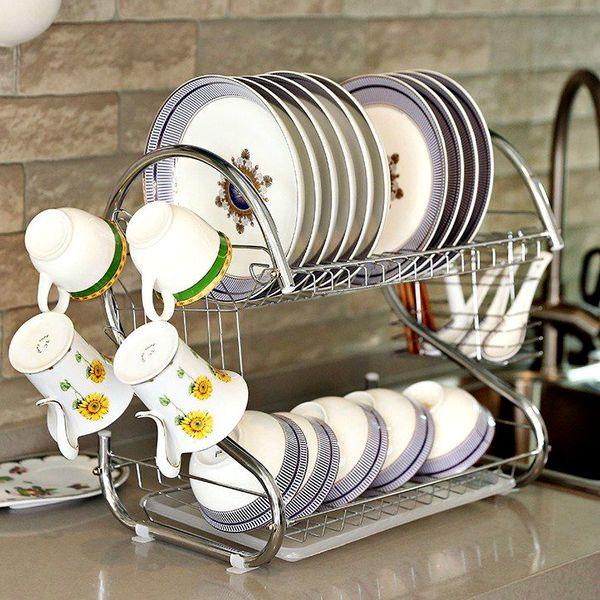 Kệ chén inox 2 tầng