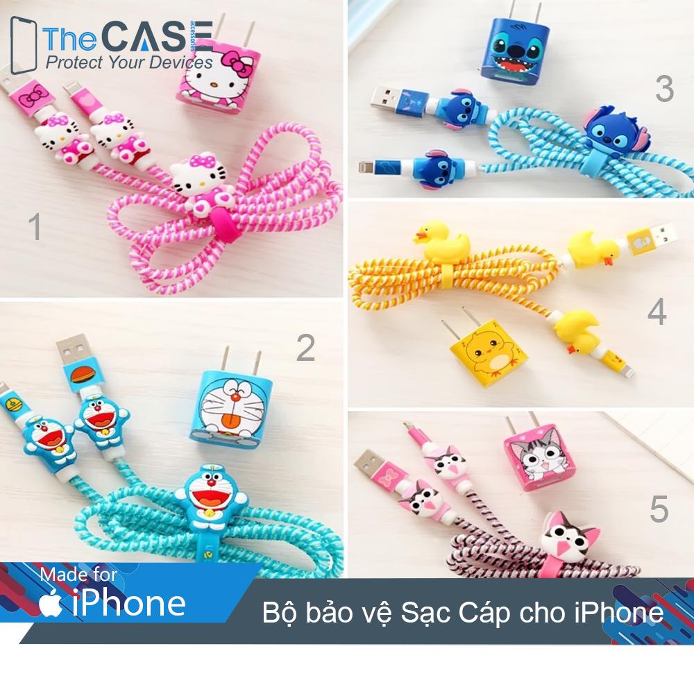 Combo 4in1 bộ bảo vệ sạc cáp cho iphone