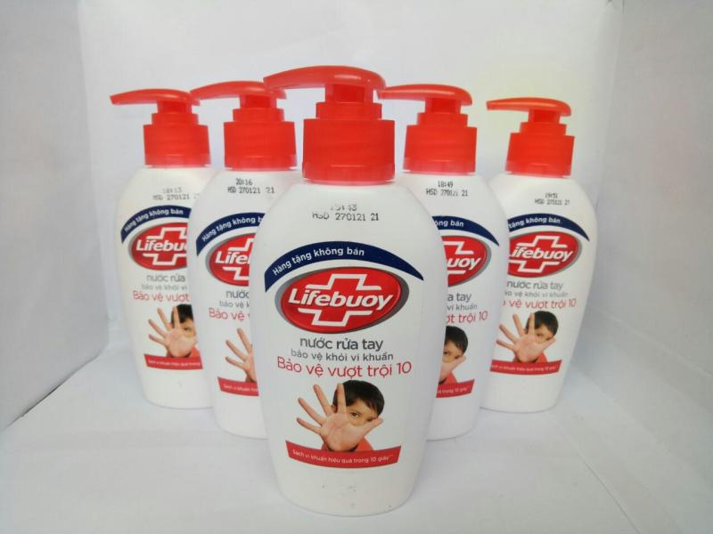 Combo 5 chai Nước Rửa Tay Lifebuoy Bảo Vệ Vượt Trội120g (hàng tặng) + tặng 1 túi đựng mỹ phẩm