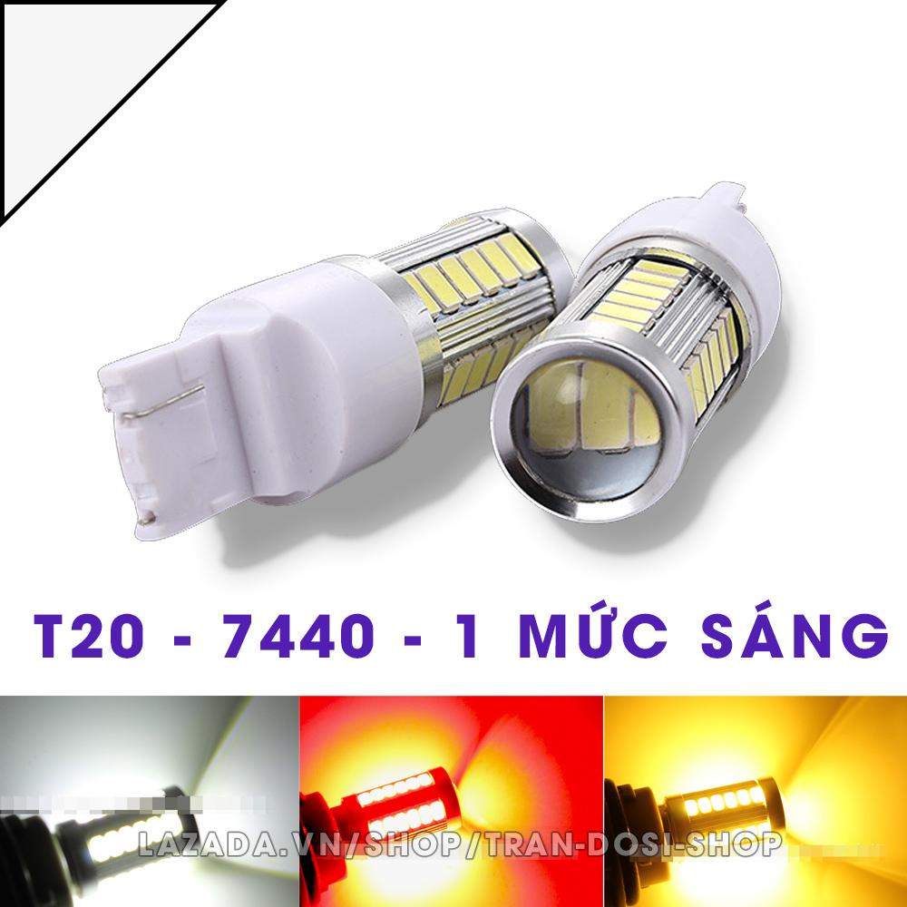 01 bóng đèn lùi, xi nhan ô tô T20 7440 LED 5630 thấu kính