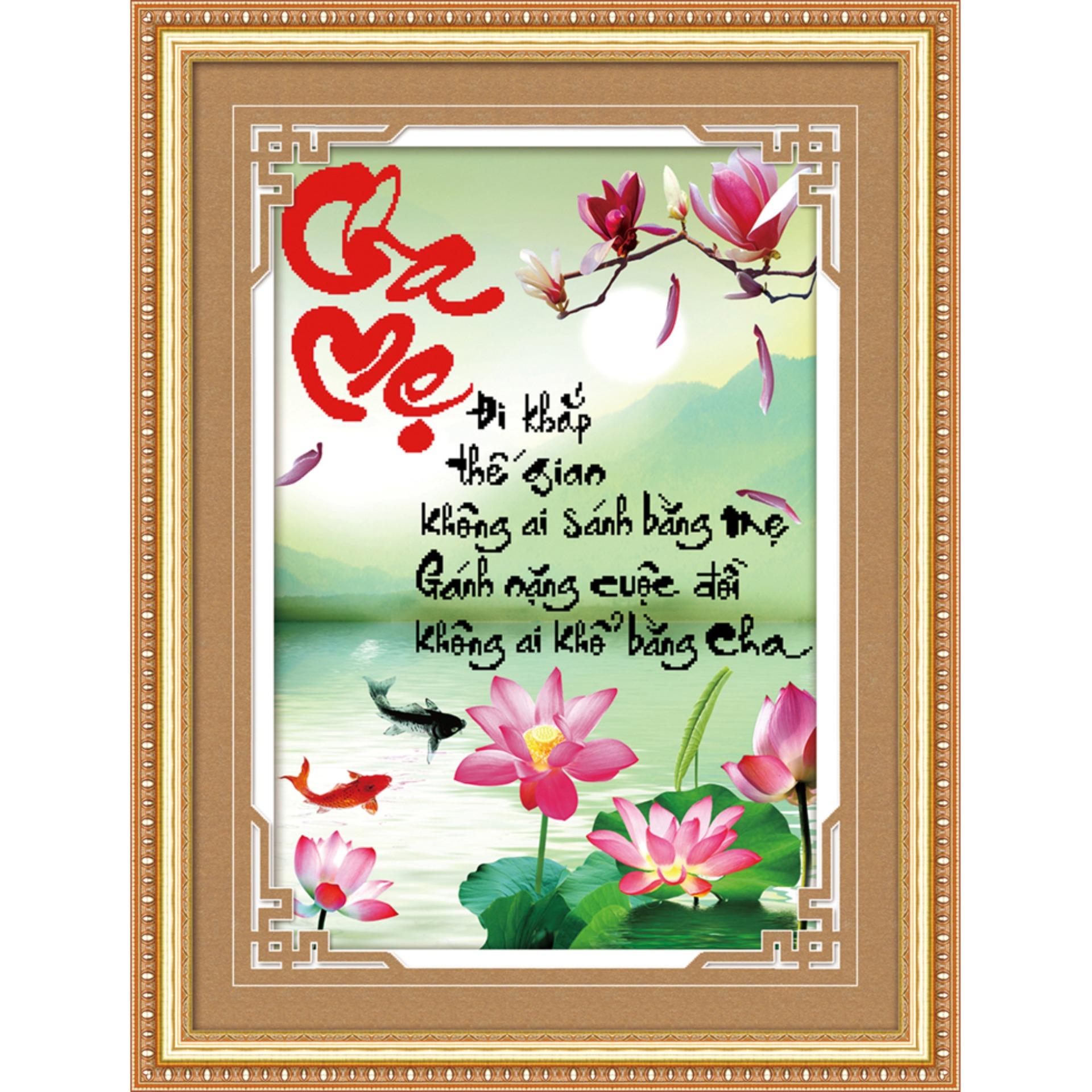 Tranh thêu chữ thập cha mẹ 223003- Ngocthinhshop