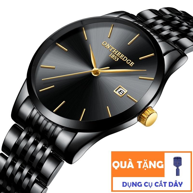 Đồng hồ nam dây thép không gỉ Ontheedge 023 sang trọng (Fullbox tặng dụng cụ cắt dây và pin) bán chạy