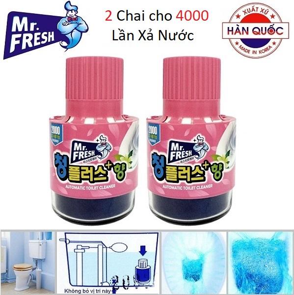 Bộ 2 Cốc thả bồn cầu diệt khuẩn và làm thơm Hàn Quốc Mr.Fresh 180g (Hương Hoa Ly) KS417