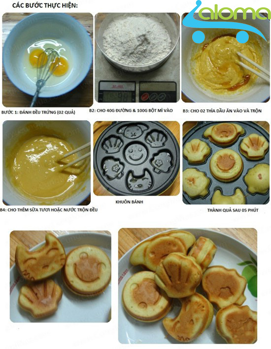 Máy nướng làm bánh mỳ 7 khuôn hình thú máy đánh trứng đánh kem nhào