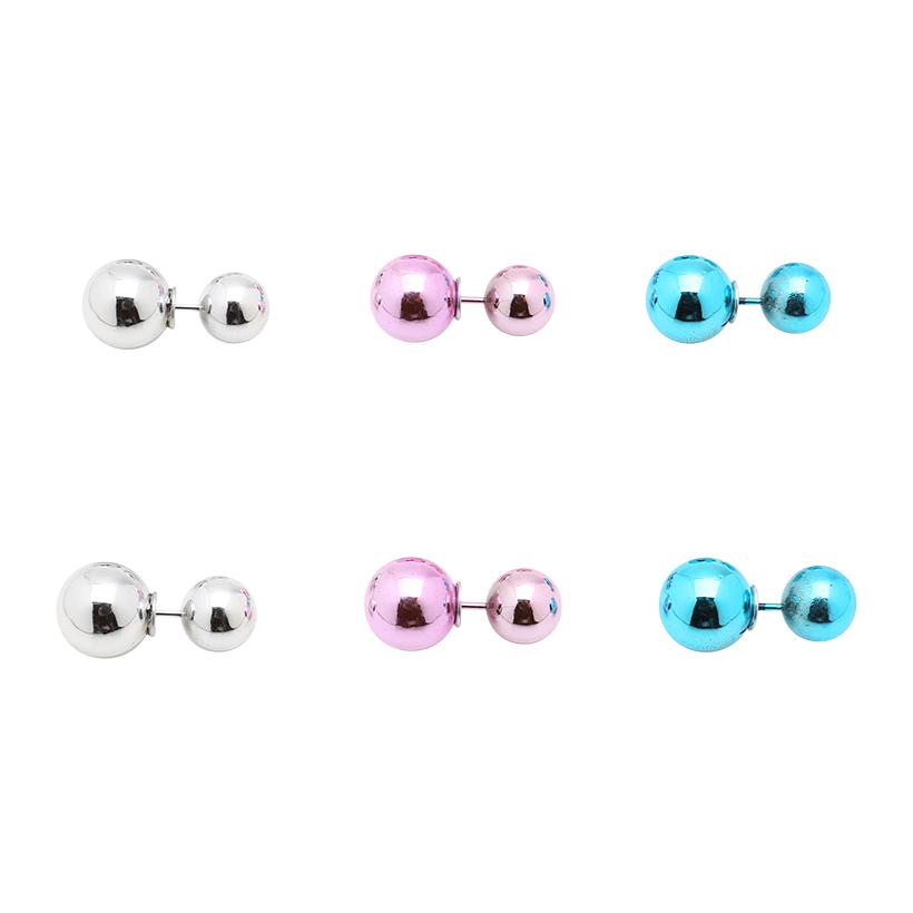 Combo 3 đôi bông tai Hồ lô tím, xanh nước biển, bạc (loại nhỏ)