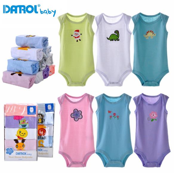 Combo 5 body tay ngắn DANROL baby cotton cho bé trai và bé gái