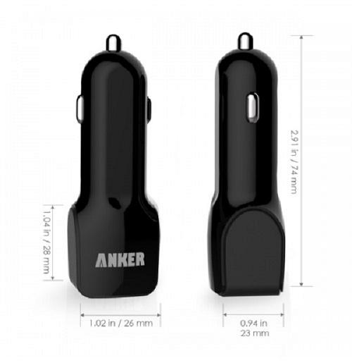 Sạc xe hơi 2 cổng Anker Dual-Port 24W / 4.8A ( Nhập Khẩu )