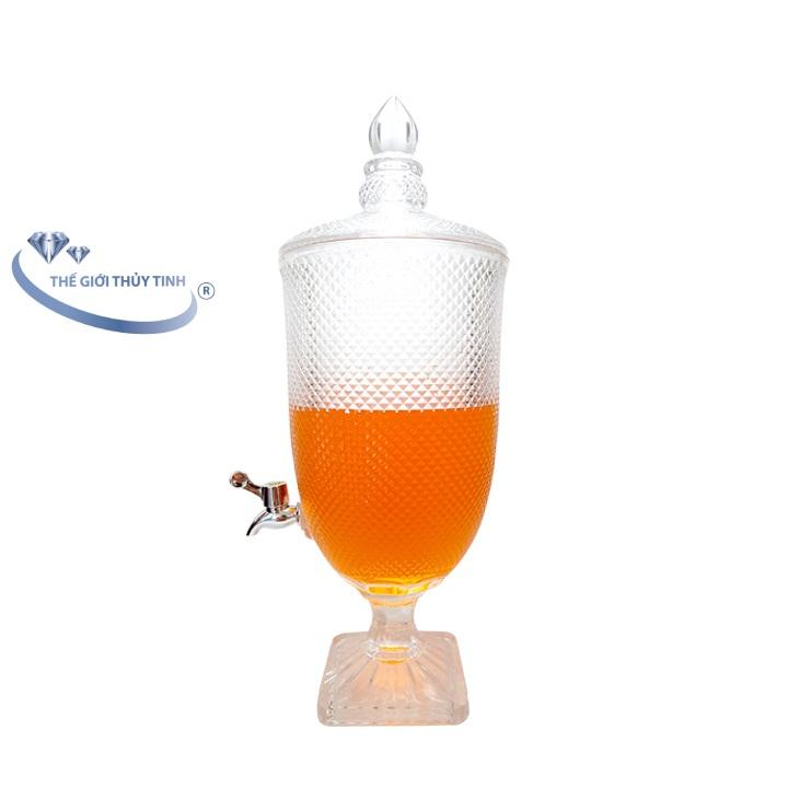 Bình ngâm rươu trái cây thủy tinh họa tiết kim cương nhỏ