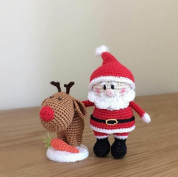 Kẹp tóc càng cua - kèm Ông Già noel bằng len