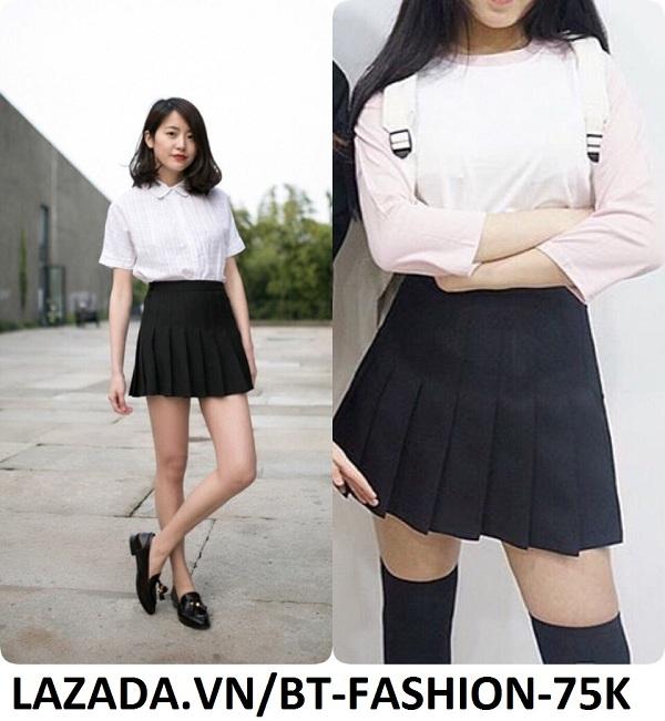 Chân Váy Ngắn Xếp Ly Lưng Cao Thời Trang Hàn Quốc - BT Fashion (VA03)
