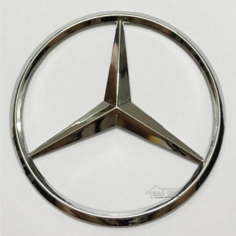 Logo cốp sau xe Ô tô dùng cho các dòng xe Mercedes 90mm (Bạc)