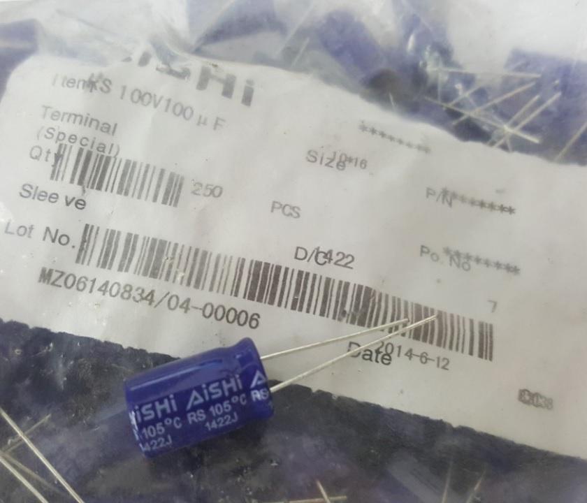 Combo 25 tụ điện aishi 100v 100uf